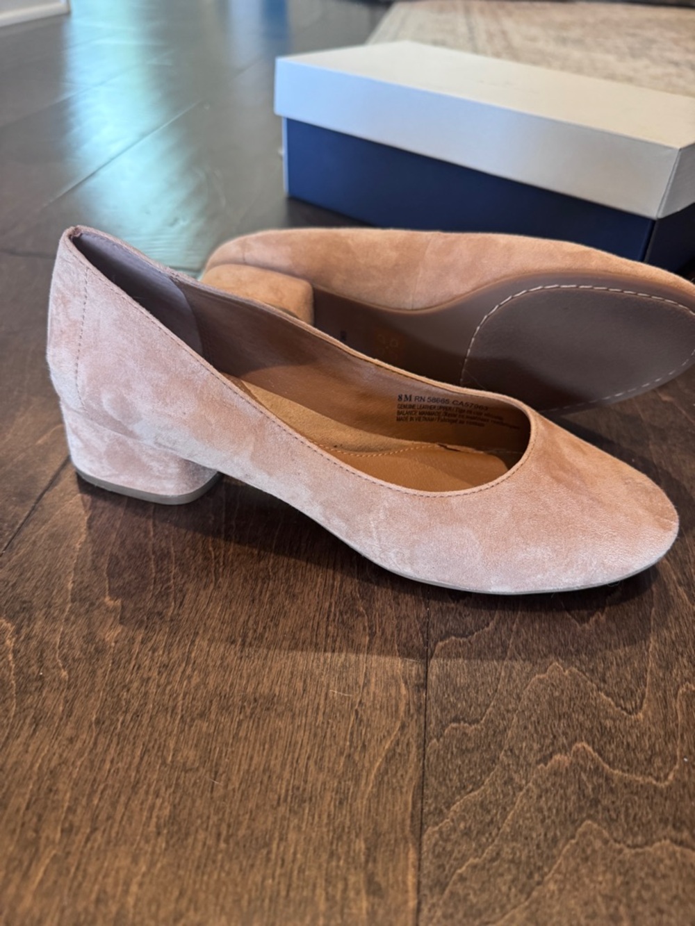 Caslon Camel Suede Low Block Heel Pumps Rosanna leather shoes women’s 8 M